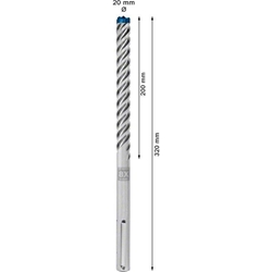 Bosch EXPERT SDS max-8X Hammerbohrer, 20x200x320mm, für Bohrhämmer Nr. 2608900228