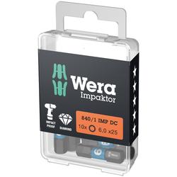 Wera Innensechskant Bit, Impaktor 840/1 IMP DC Hex-Plus 6,0x25mm DIY-Box Nr. 05057606001