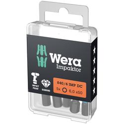 Wera Innensechskant Bit, Impaktor 840/4 IMP DC Hex-Plus 6,0x50mm DIY-Box Nr. 05057646001
