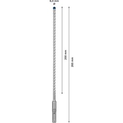 Bosch EXPERT SDS plus-7X Hammerbohrer, 6x200x265mm, für Bohrhämmer Nr. 2608900074