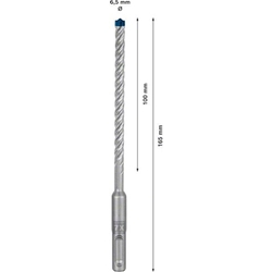 Bosch EXPERT SDS plus-7X Hammerbohrer, 6,5x100x165mm, für Bohrhämmer Nr. 2608900078