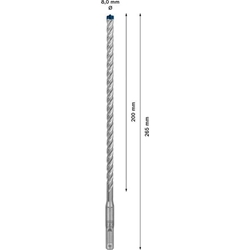 Bosch EXPERT SDS plus-7X Hammerbohrer, 8x200x265mm, für Bohrhämmer Nr. 2608900090