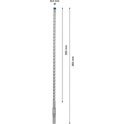 Bosch EXPERT SDS plus-7X Hammerbohrer, 8x300x365mm, für Bohrhämmer Nr. 2608900092