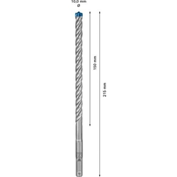 Bosch EXPERT SDS plus-7X Hammerbohrer, 10x150x215mm, für Bohrhämmer Nr. 2608900098