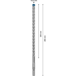 Bosch EXPERT SDS plus-7X Hammerbohrer, 10x200x265mm, für Bohrhämmer Nr. 2608900099