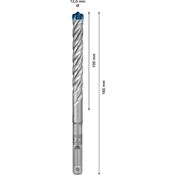 Bosch EXPERT SDS plus-7X Hammerbohrer, 12x100x165mm, für Bohrhämmer Nr. 2608900108