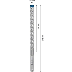 Bosch EXPERT SDS plus-7X Hammerbohrer, 12x150x215mm, für Bohrhämmer Nr. 2608900109