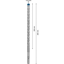 Bosch EXPERT SDS plus-7X Hammerbohrer, 12x200x265mm, für Bohrhämmer Nr. 2608900110