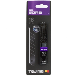 Dora Razar black Cutterklingen 18 mm Spender mit 10 Klingen SB-Karte Nr. CB50RB (Tajima)