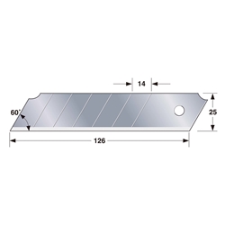 Dora Endura Cutterklingen 25 mm Spender mit 10 Klingen SB-Karte Nr. CB65C (Tajima)