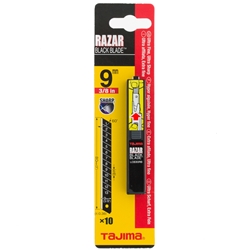 Razar black Cutterklingen 9 mm Spender mit 10 Klingen SB-Karte Nr. LCB30RBC (Tajima)