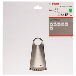 Bosch Kreissägeblatt Optiline Wood für Kapp- und Gehrungssägen, 250x30x3,2mm, 80 Zähne Nr. 2608640645