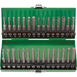 fortis Bit-Sortiment 30-teilig in Metallkassette Bit-Länge 50mm, PH, PZ, TX, IN, Schlitz
