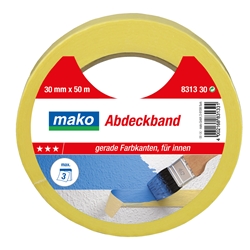 Mako Abdeckband KOMFORT 30mm x 50m, Flachkrepp cremefarben, für gerade Kanten, Innen Nr. 8313 30, EAN 4002168831331