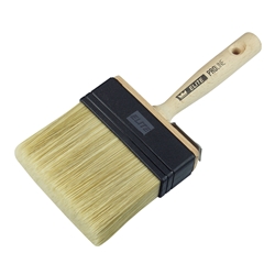 Mako Wand-Flächenstreicher PROLINE ELITE 120mm, Helle WALL-Borste, Polyamid-Fassung, Naturholzgriff Buche FSC 100 %, mit Metall-Eimerhaken Nr. 9648 12, EAN 4002168964824