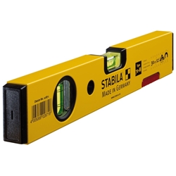 STABILA Magnet-Wasserwaage Type 70 M, 30cm, leichtes Alu-Profil, starkes Seltenerd-Magnetsystem, 1 Horizontal-Libelle, 1 Vertikal-Libelle, Made in Germany Nr. 02871