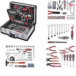 Aluminium-Werkzeugkoffer Alu-Toolbox (120-teilig) für Mechaniker, Elektroniker, Montage \u0026 Hobby Nr. 60600 EAN 7640168410070