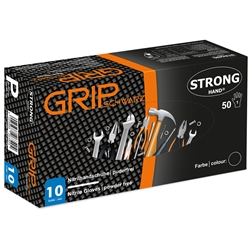 STRONGHAND® Grip NITRIL, Box á 50 Stück, schwarz, Länge 24cm, Stärke 15my, puderfrei, EN 21420, EN388, EN374, Cat. 3 Nr. 0422