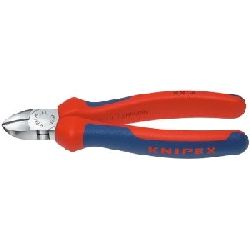 Knipex Seitenschneider mit Mehrkomponenten-Hüllen verchromt 180 mm Nr. 70 05 180