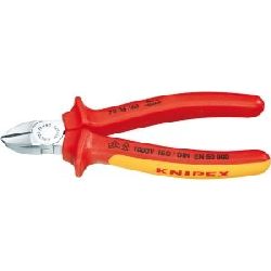 Knipex Seitenschneider isoliert mit Mehrkomponenten-Hüllen, VDE-geprüft verchromt 160 mm Nr. 70 06 160