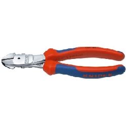 Knipex Kraft-Seitenschneider mit Mehrkomponenten-Hüllen verchromt 200 mm Nr. 74 05 200