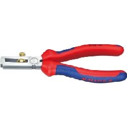 Knipex Abisolierzange mit Öffnungsfeder, universal mit Mehrkomponenten-Hüllen schwarz atramentiert 160 mm Nr. 11 02 160