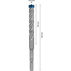 Bosch EXPERT SDS plus-7X Hammerbohrer, 14x100x165mm, für Bohrhämmer Nr. 2608900119