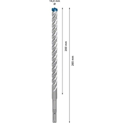 Bosch EXPERT SDS plus-7X Hammerbohrer, 14x200x265mm, für Bohrhämmer Nr. 2608900121