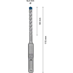 Bosch EXPERT SDS plus-7X Hammerbohrer, 6x50x115mm, 10er-Pack Nr. 2608900159
