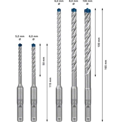 Bosch EXPERT SDS plus-7X Hammerbohrer-Set, 5/6/6/8/10mm, 5-tlg., für Bohrhämmer Nr. 2608900197