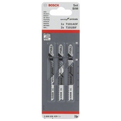 Bosch 3-tlg. Stichsägeblatt-Set, T-Schaft, für Laminat T 101 BIF (2x), T 101 AOF Nr. 2608636429