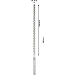 Bosch EXPERT SDS max-8X Hammerbohrer, 16x400x540mm, für Bohrhämmer Nr. 2608900215