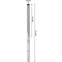 Bosch EXPERT SDS max-8X Hammerbohrer, 18x200x340mm, für Bohrhämmer Nr. 2608900221