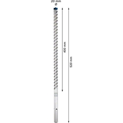 Bosch EXPERT SDS max-8X Hammerbohrer, 20x400x520mm, für Bohrhämmer Nr. 2608900229