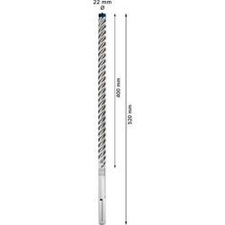 Bosch EXPERT SDS max-8X Hammerbohrer, 22x400x520mm, für Bohrhämmer Nr. 2608900234