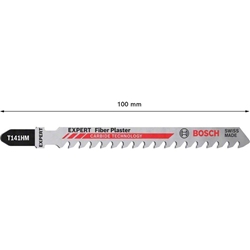 Bosch EXPERT Fiber Plaster T 141 HM Stichsägeblatt, 3 Stück, für Stichsägen Nr. 2608900563