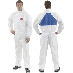 3M™ Schutzanzug 4540+XL, Weiß+Blau, TYP 5/6, Größe XL mit atmungsaktivem Rückeneinsatz Nr. 7100040086