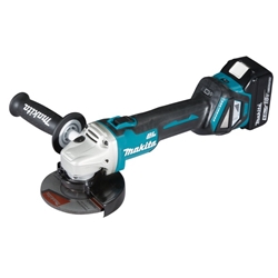 Makita Akku Winkelschleifer DGA511RTJ, 18V Li-ion Scheiben-Ø 125mm, Gewicht 3,0 kg mit 2 Akkus 5,0 Ah Ladegerät, im MAKPAC Gr.3