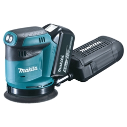 Makita Akku-Exzenterschleifer DBO180RTJ 18V / 5,0 Ah, Schleifteller-Ø 125mm Gewicht 1,7 Kg EAN 0088381694827