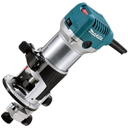 Makita Oberfräse (Kantenfräse / Winkelfräse) RT0700CX2J, 710 Watt 1,8 kg, inkl. Parallelanschlag Absaugstutzen, Kantenfräsmodul Oberfräsmodul, Kopierhülse 10 und 16mm, im MAKPAC Gr.4