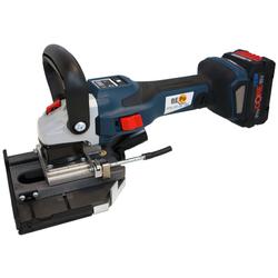 BEPo Akku-Montagefräse FFS 151-2E 18V, mit 2 Akkus 18V, 8.0Ah und Ladegerät, mit drehbarem Motor, DistaClip-Set, Diamant-Trennscheibe 150mm, im Holzkoffer Nr. 6154/000