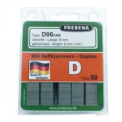 PREBENA D06CNK-B Heftklammern im Blister verzinkt (Inhalt VE: 960 Stück)