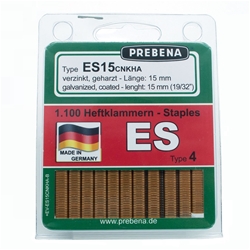 PREBENA ES15CNKHA-B Heftklammern im Blister verzinkt geharzt (Inhalt VE: 1100 Stück)