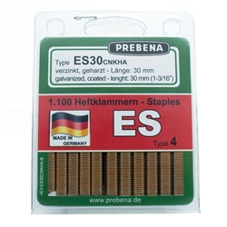 PREBENA ES30CNKHA-B Heftklammern im Blister verzinkt geharzt (Inhalt VE: 1100 Stück)