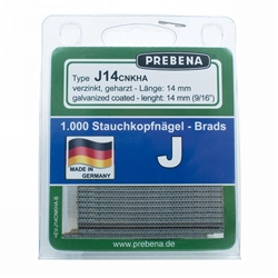 PREBENA J14CNKHA-B Stauchkopfnägel (Brads) im Blister verzinkt geharzt (Inhalt VE: 1000 Stück)