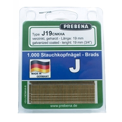 PREBENA J19CNKHA-B Stauchkopfnägel (Brads) im Blister verzinkt geharzt (Inhalt VE: 1000 Stück)