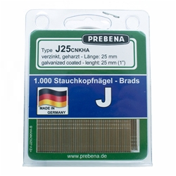 PREBENA J25CNKHA-B Stauchkopfnägel (Brads) im Blister verzinkt geharzt (Inhalt VE: 1000 Stück)