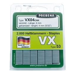 PREBENA VX04CNK-B Heftklammern im Blister verzinkt (Inhalt VE: 2000 Stück)