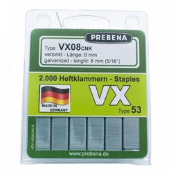 PREBENA VX08CNK-B Heftklammern im Blister verzinkt (Inhalt VE: 2000 Stück)