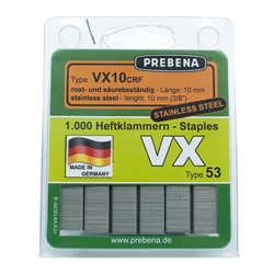 PREBENA VX10CRF-B Heftklammern im Blister rost- u. säurebeständig (Inhalt VE: 1000 Stück)